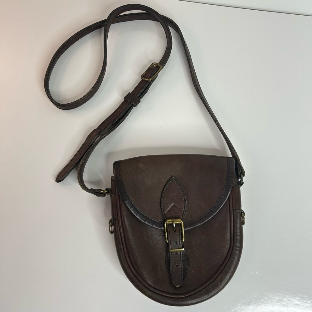 80's Vintage Roots Brown/Burgundy Cross Body Bag